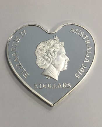 Посребрена монета Елизабет 2-ра 5 DOLLARS сърце SANG0002