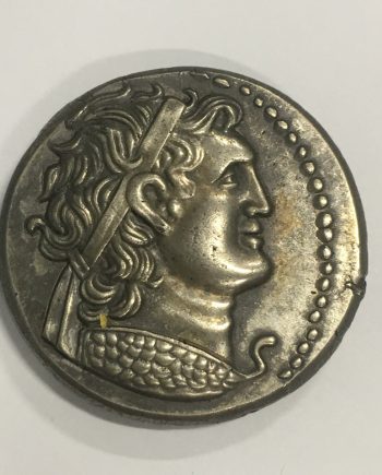 Посребрена гръцка монета тетрадрахма орел PTOLEMAIOU AT0035