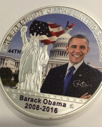 Възпоменателна монета плакет Барак Обама 2008 - 2016 DS0023