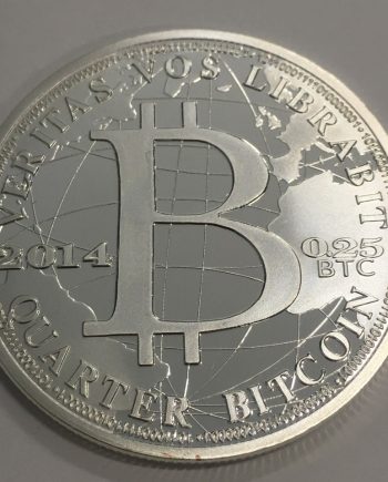 Посребрена монета Биткойн QR code номер 1 DS0026