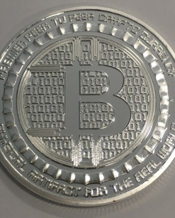 Посребрена монета Биткойн анонимен номер 2 DS0027