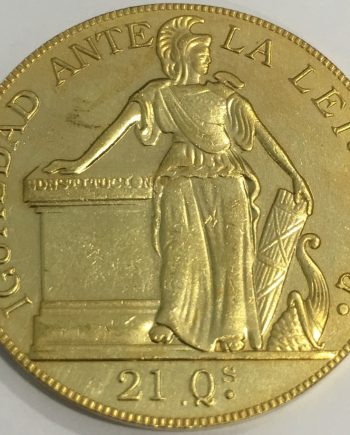 Позлатена монета 1841 г. Чили DZ0049
