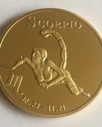 Позлатена монета зодия Скорпион DZ0071