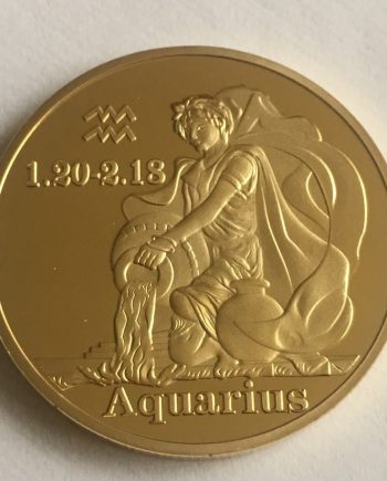 Позлатена монета зодия Водолей DZ0074